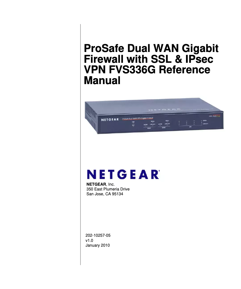 Page n°1 - Manuel utilisateur Netgear FVS336G