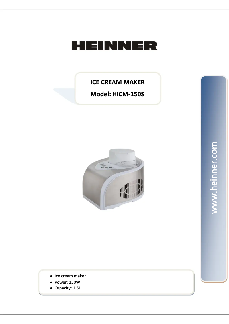 Image de la première page du manuel de l'appareil HICM-150S