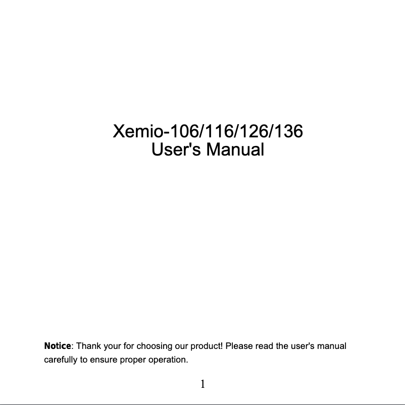 Page n°1 - Manuel utilisateur Lenco Xemio 106