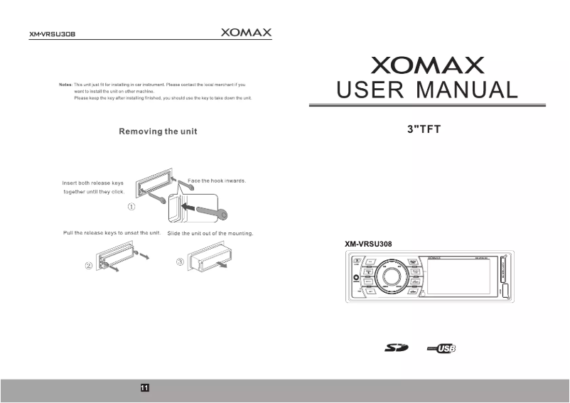 Page 1 de la notice Manuel utilisateur Xomax XM-VRSU308