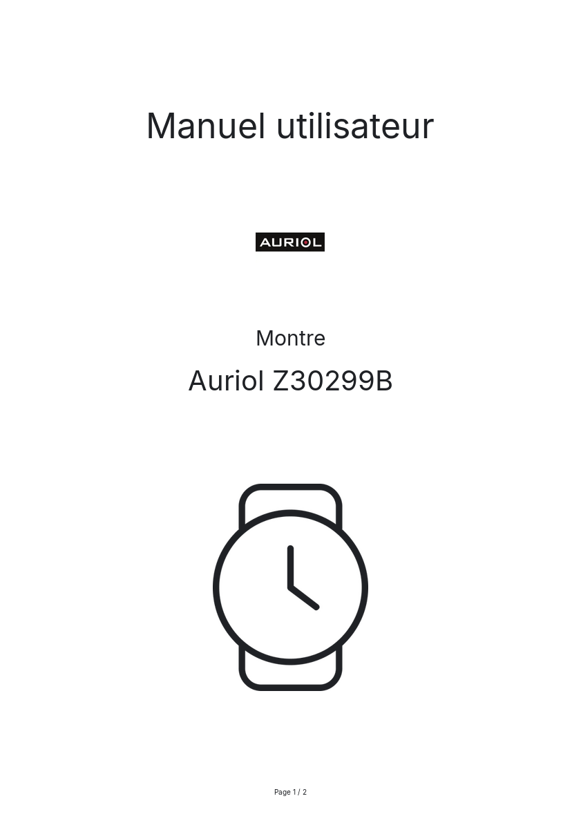 Image de la première page du manuel de l'appareil Z30299B