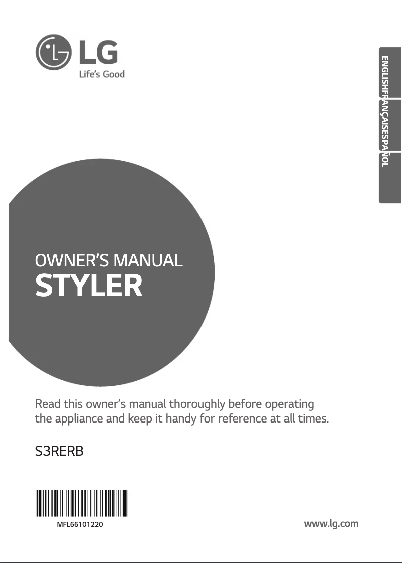 Page n°1 - Manuel utilisateur LG TrueSteam S3ERB