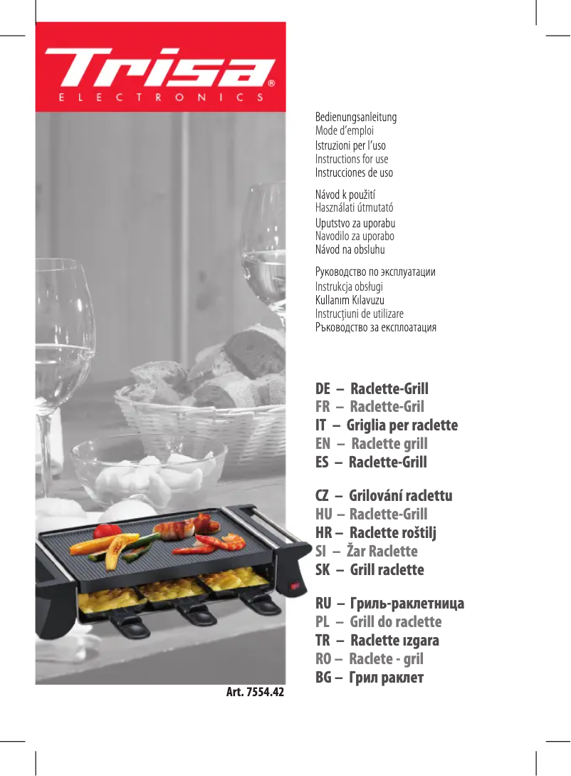 Page n°1 - Manuel utilisateur Trisa 7554.42