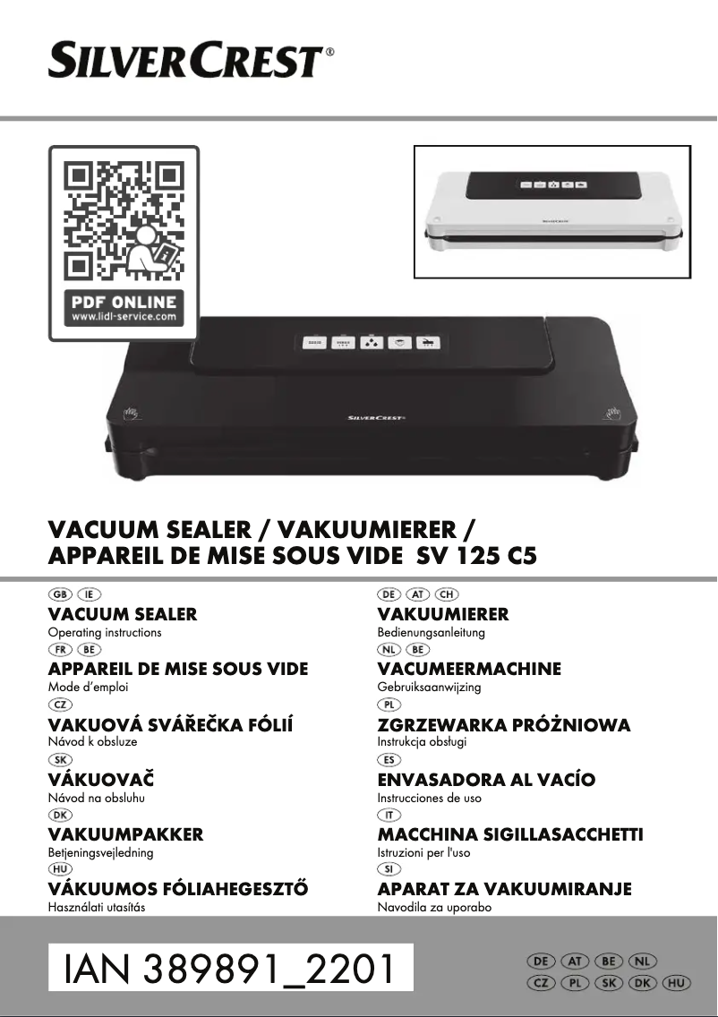 Image de la première page du manuel de l'appareil SV 125 C3