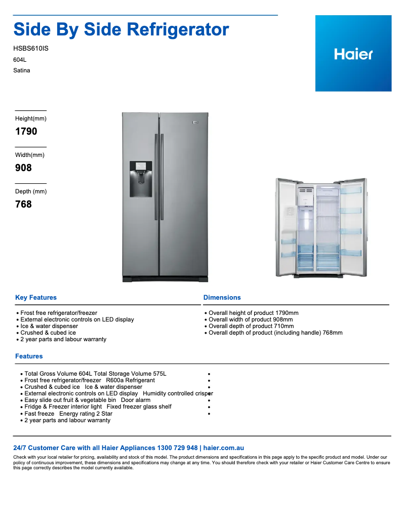 Image de la première page du manuel de l'appareil HSBS610IS