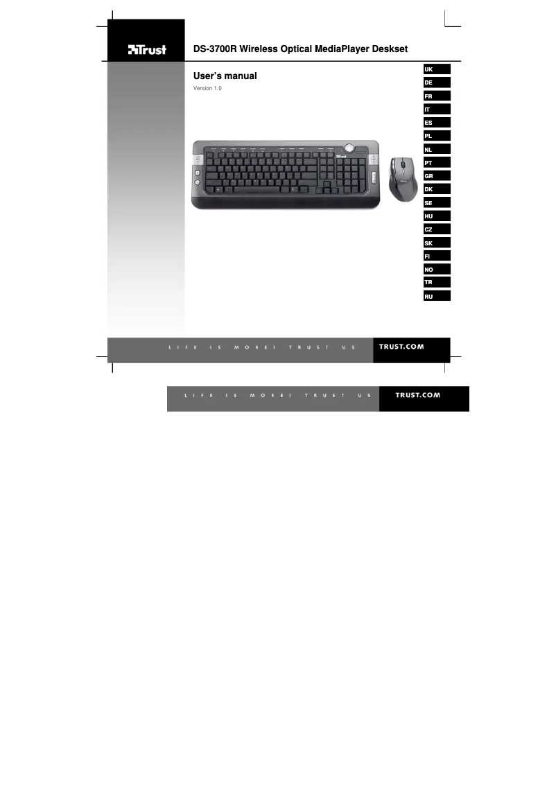 Page n°1 - Manuel utilisateur Trust DS-3700R 15177