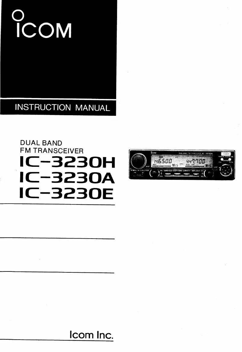 Page 1 de la notice Manuel utilisateur ICOM IC-3230H
