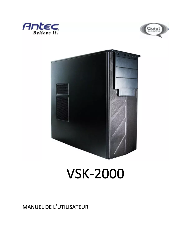 Página 1 del manual Manual de usuario Antec VSK-2000