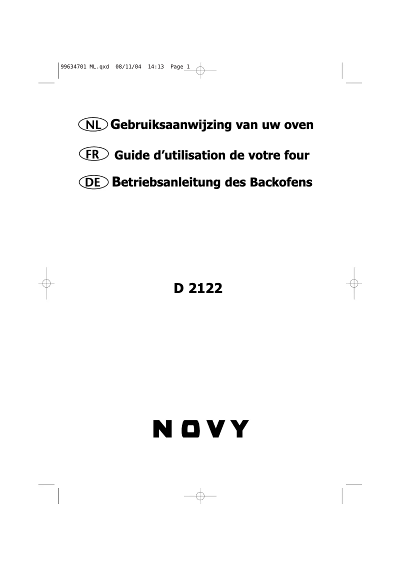 Page 1 de la notice Manuel utilisateur Novy D 2122