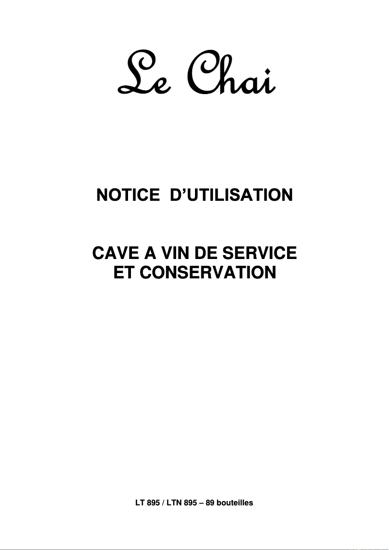 Image de la première page du manuel de l'appareil LT 895