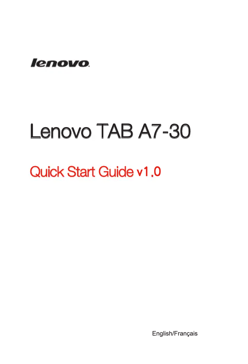 Página 1 del manual Manual de usuario Lenovo TAB A7-30
