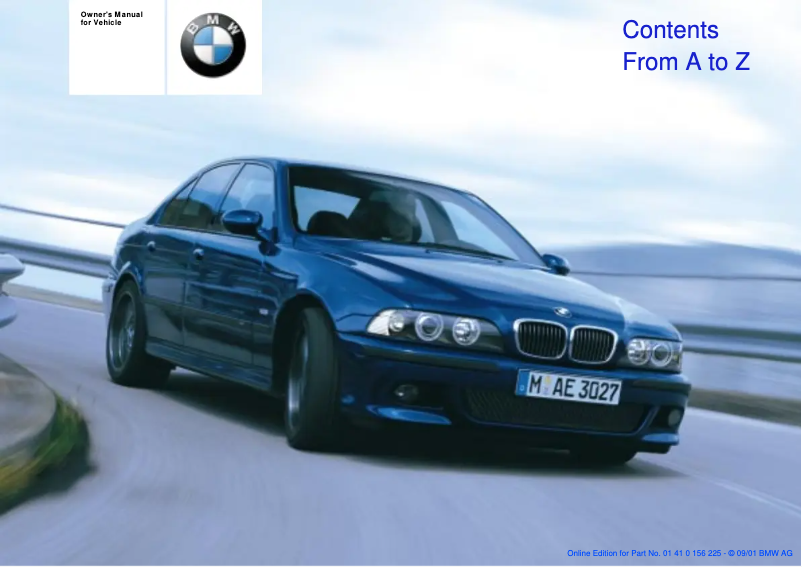 Page 1 de la notice Manuel utilisateur BMW M5 Sedan (2002)