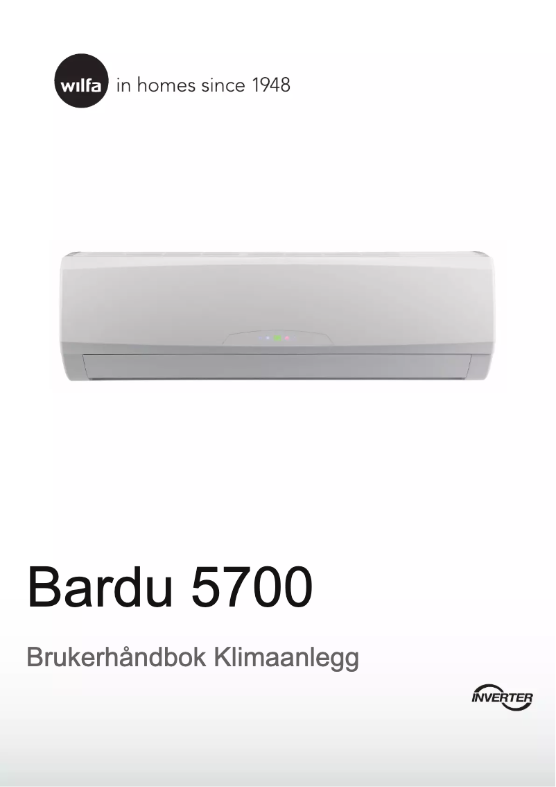 Page n°1 - Manuel utilisateur Wilfa Bardu 5700