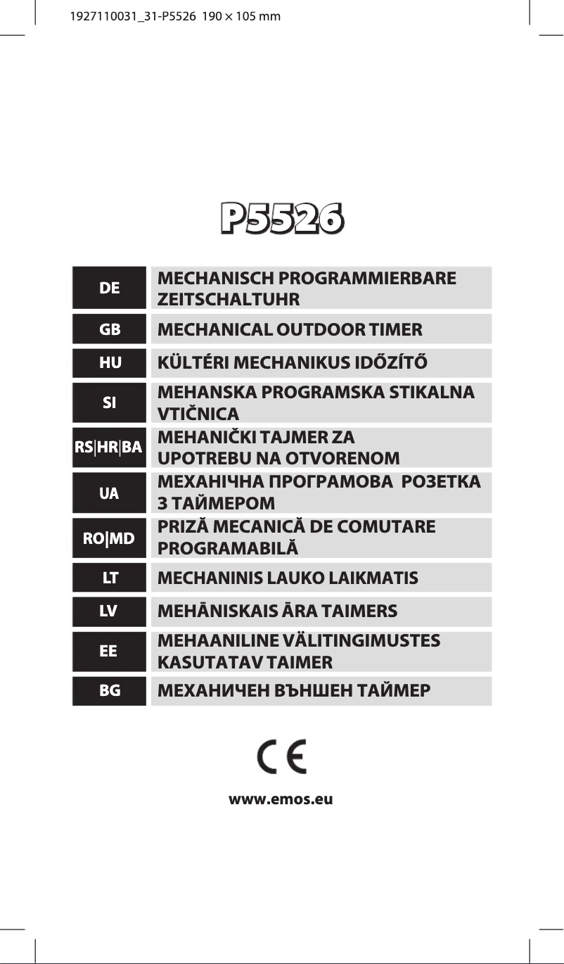 Page 1 de la notice Manuel utilisateur Emos P5526