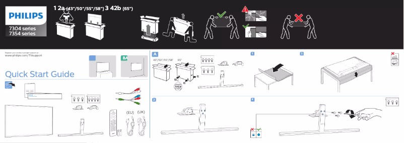 Page 1 de la notice Guide de démarrage rapide Philips 50PUS7304
