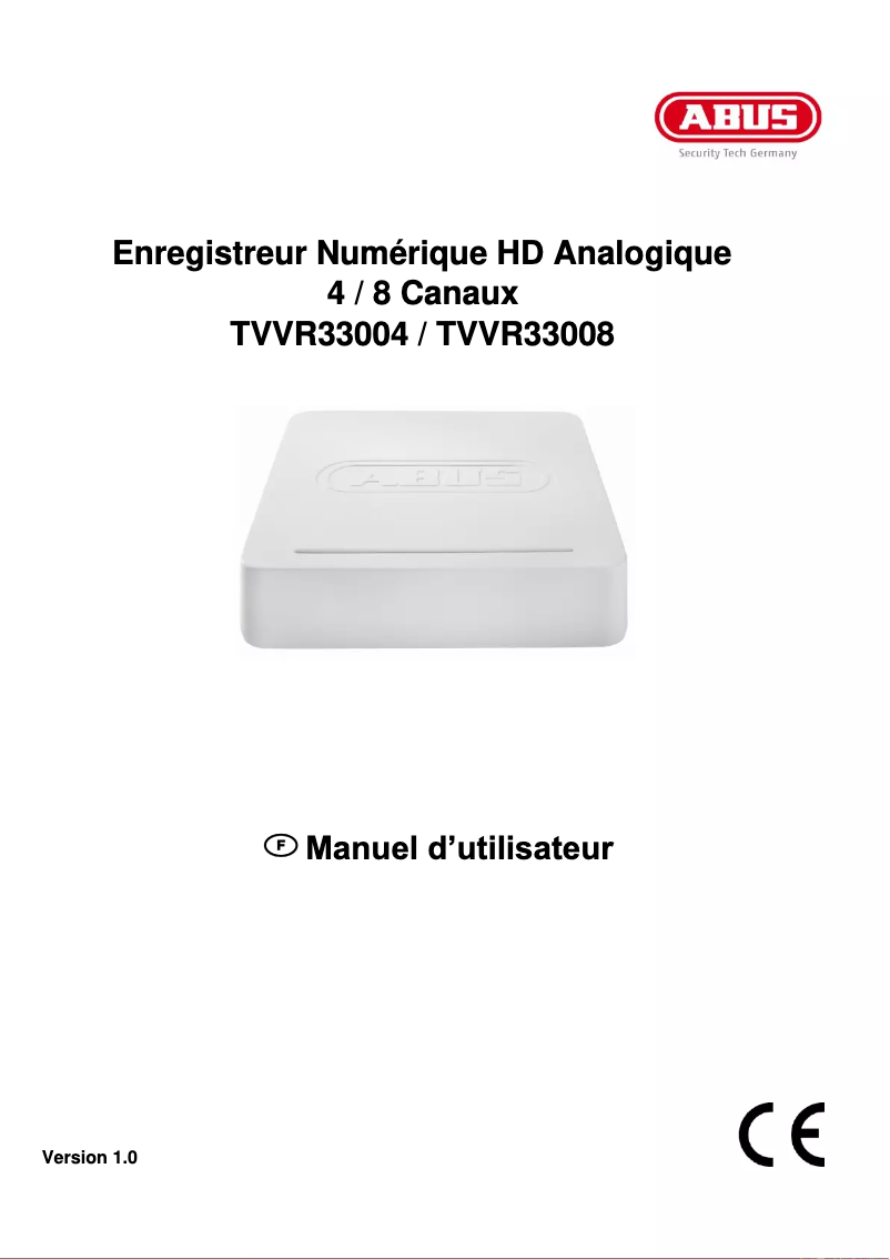 Page n°1 - Manuel utilisateur Abus TVVR33008