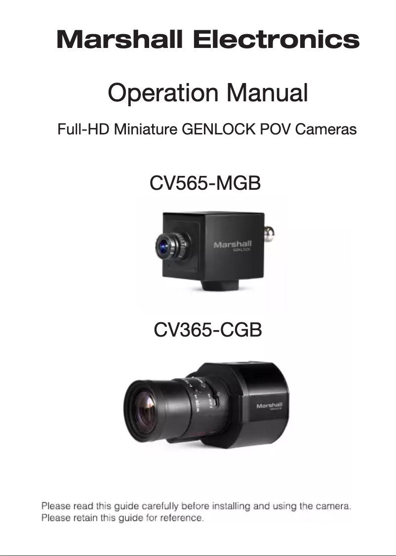 Page n°1 - Manuel utilisateur Marshall CV565-MGB
