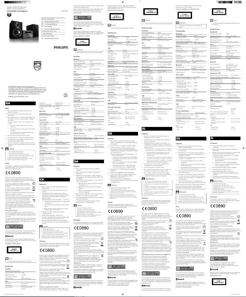 Page 1 de la notice Manuel utilisateur Philips BTM5120B