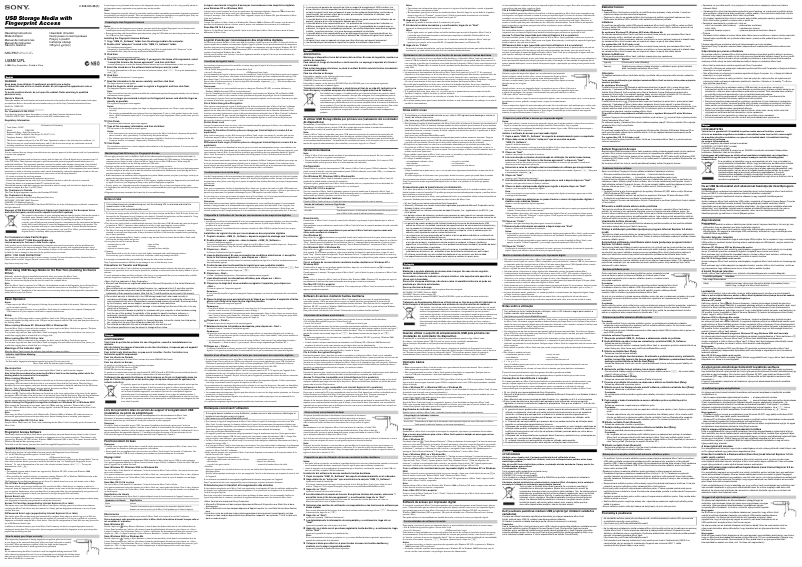 Page 1 de la notice Manuel utilisateur Sony USM512FL