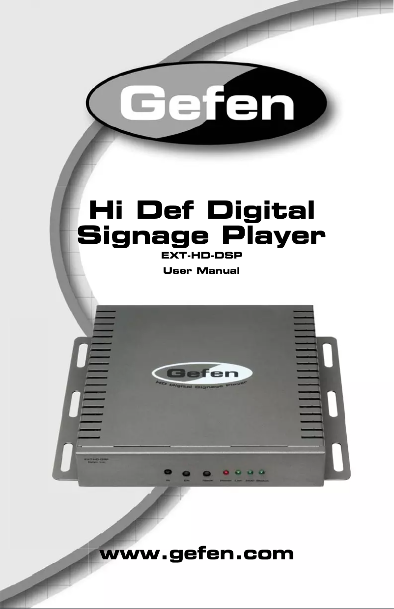 Page 1 de la notice Manuel utilisateur Gefen EXT-HD-DSP
