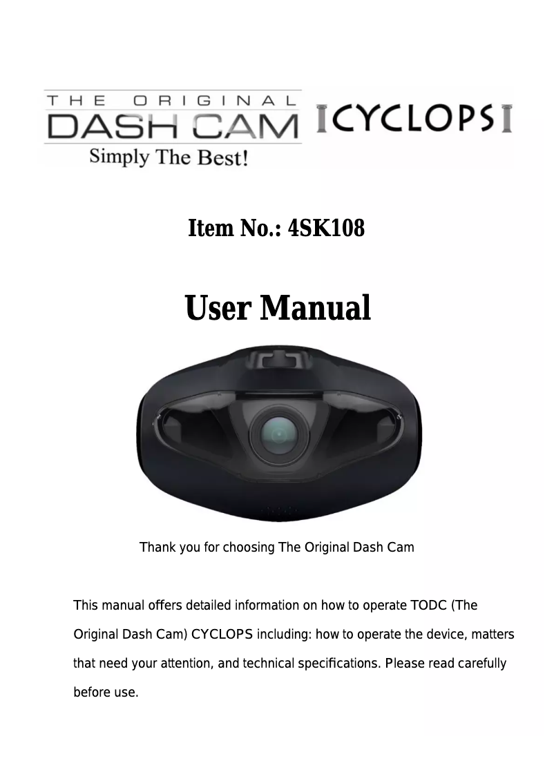 Página 1 del manual Manual de usuario Cyclops 4SK108