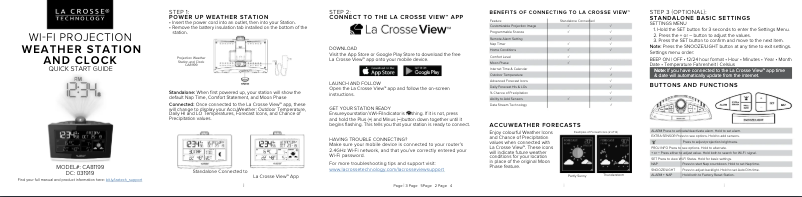 Page 1 de la notice Manuel utilisateur La Crosse Technology CA81199