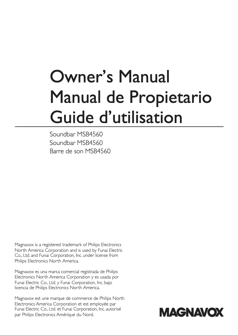 Image de la première page du manuel de l'appareil MSB4560