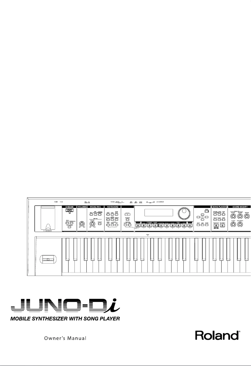 Page 1 de la notice Manuel utilisateur Roland JUNO-Di