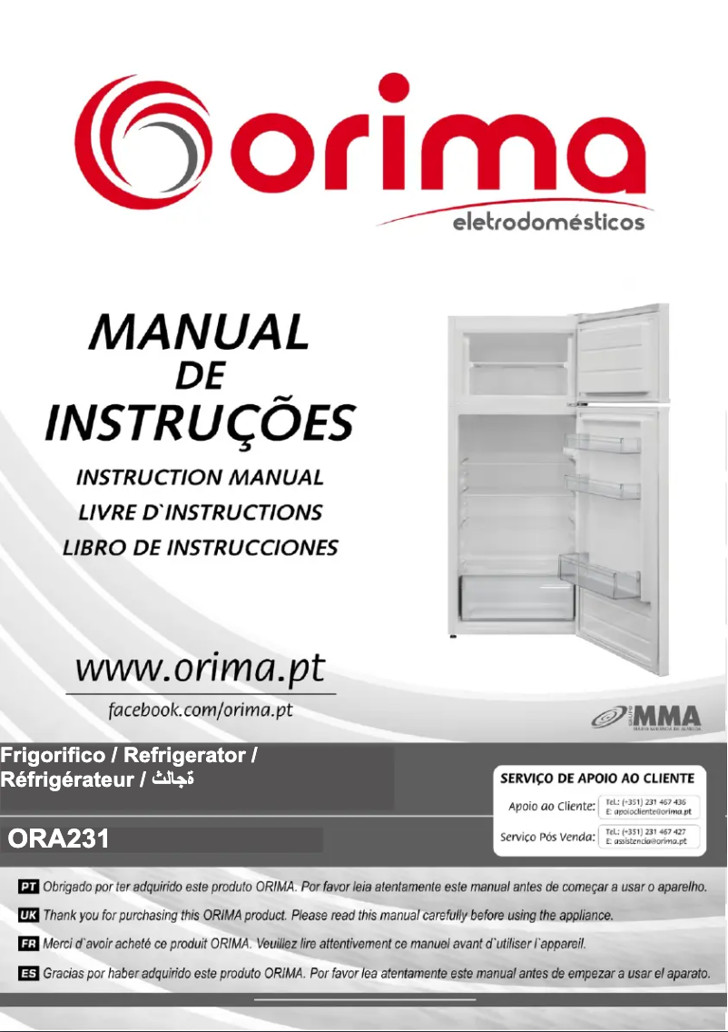 Page 1 de la notice Manuel utilisateur Orima ORA-231