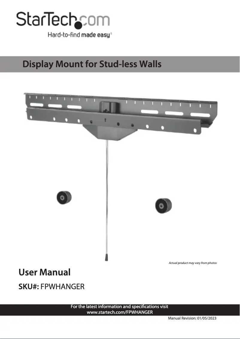 Page 1 de la notice Manuel utilisateur StarTech.com FPWHANGER