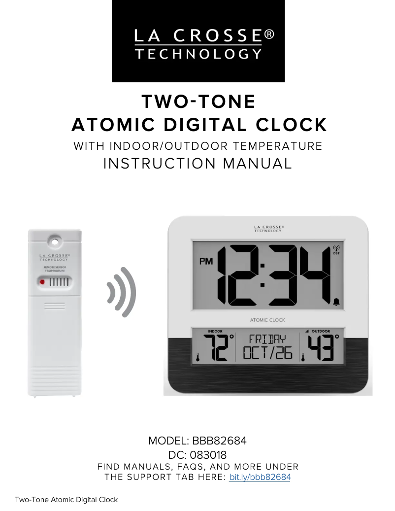 Page 1 de la notice Manuel utilisateur La Crosse Technology BBB82684