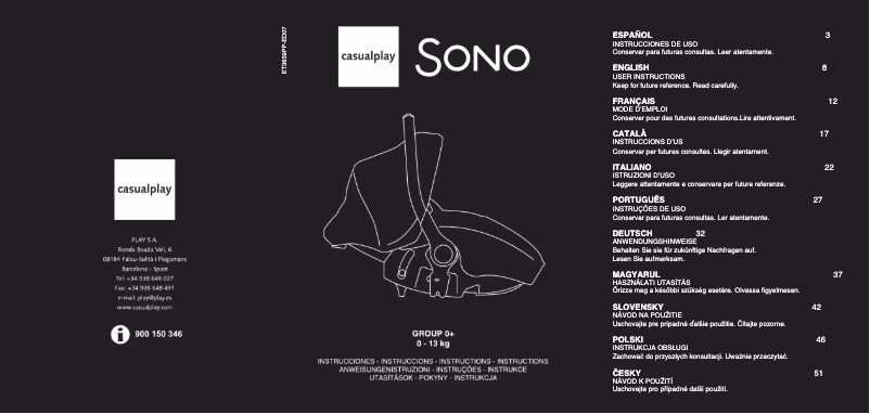 Page 1 de la notice Manuel utilisateur Casualplay Sono