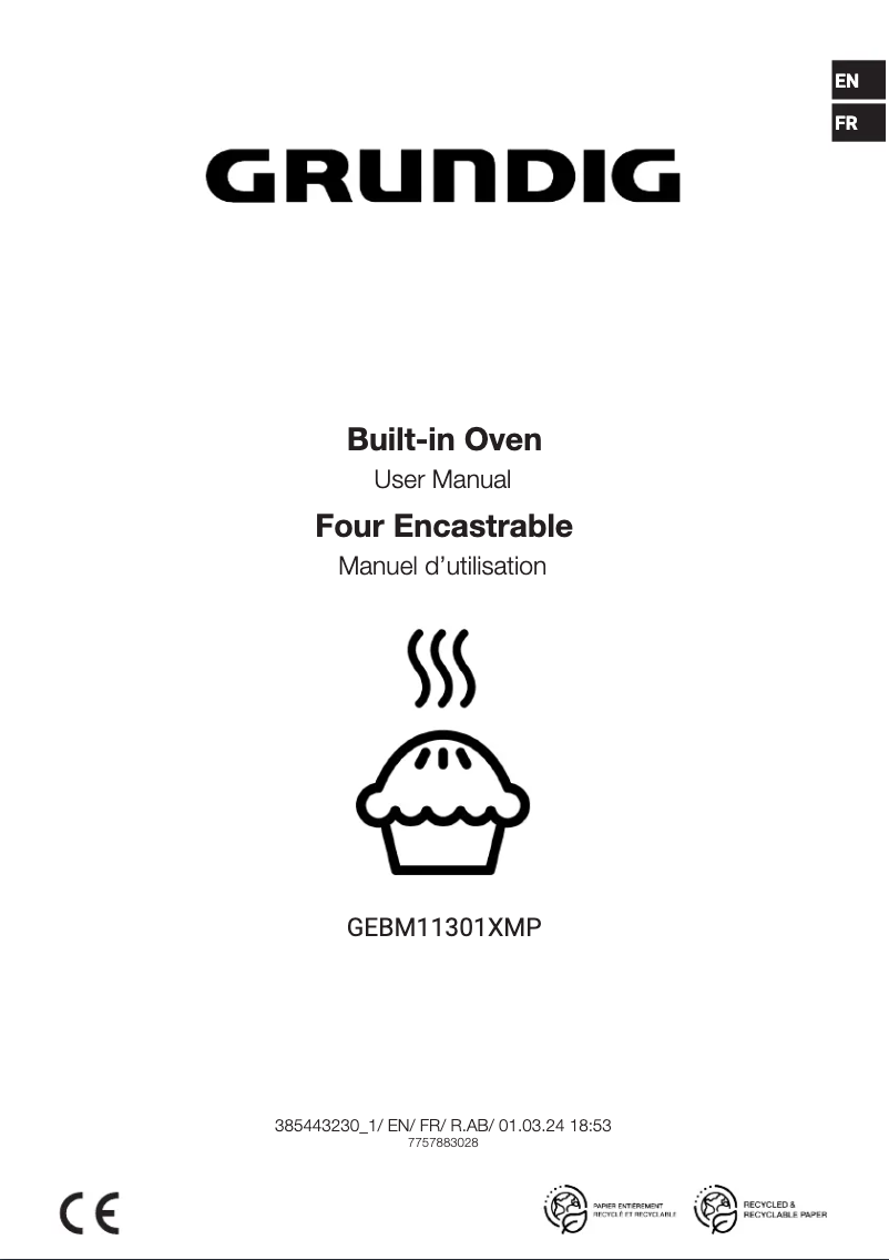 Page n°1 - Manuel utilisateur Grundig GEBM11301XMP
