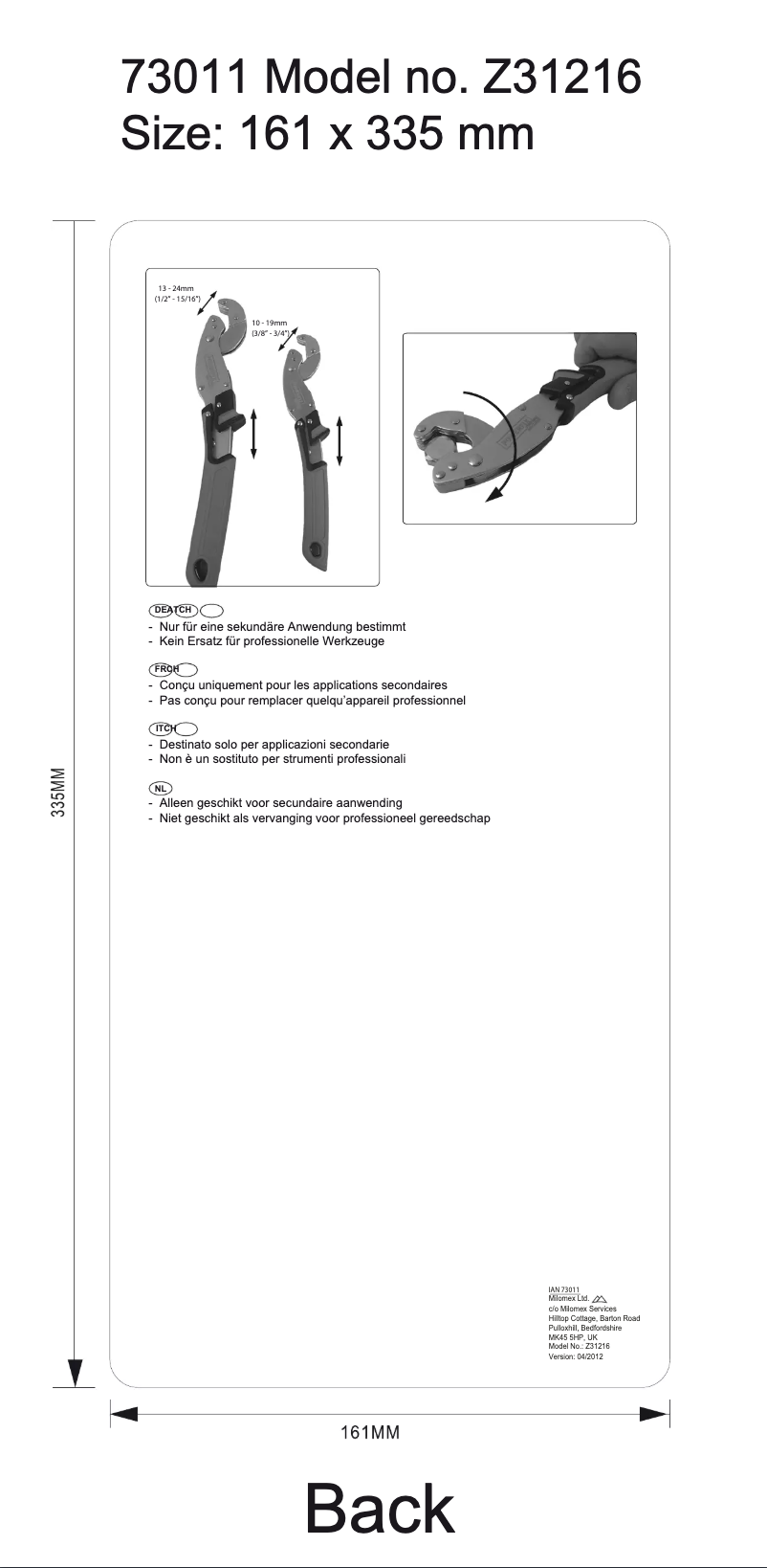 Image de la première page du manuel de l'appareil IAN 73011