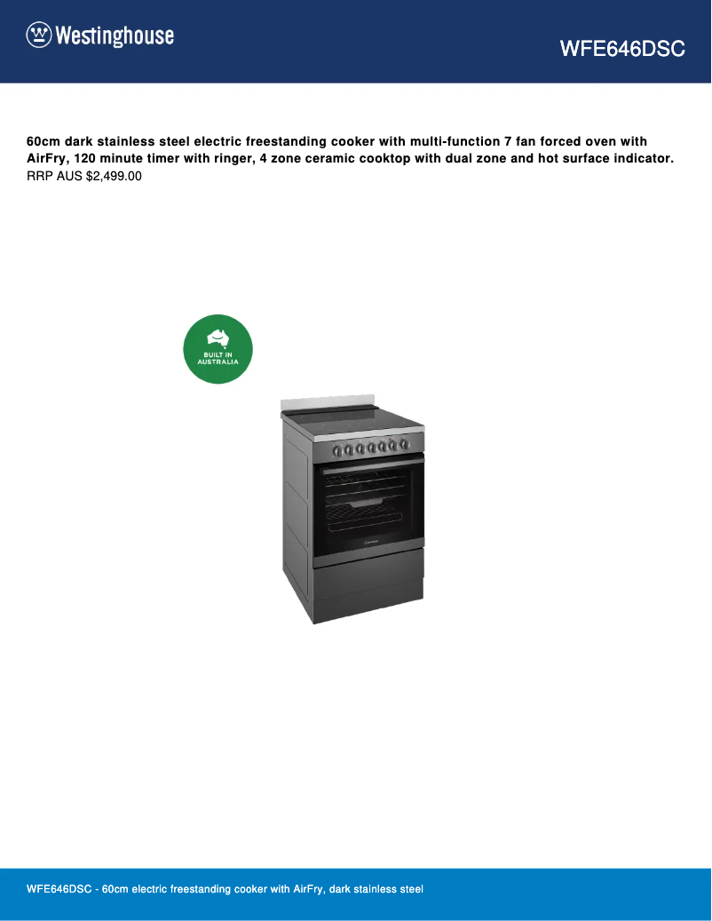 Image de la première page du manuel de l'appareil WFE642SC