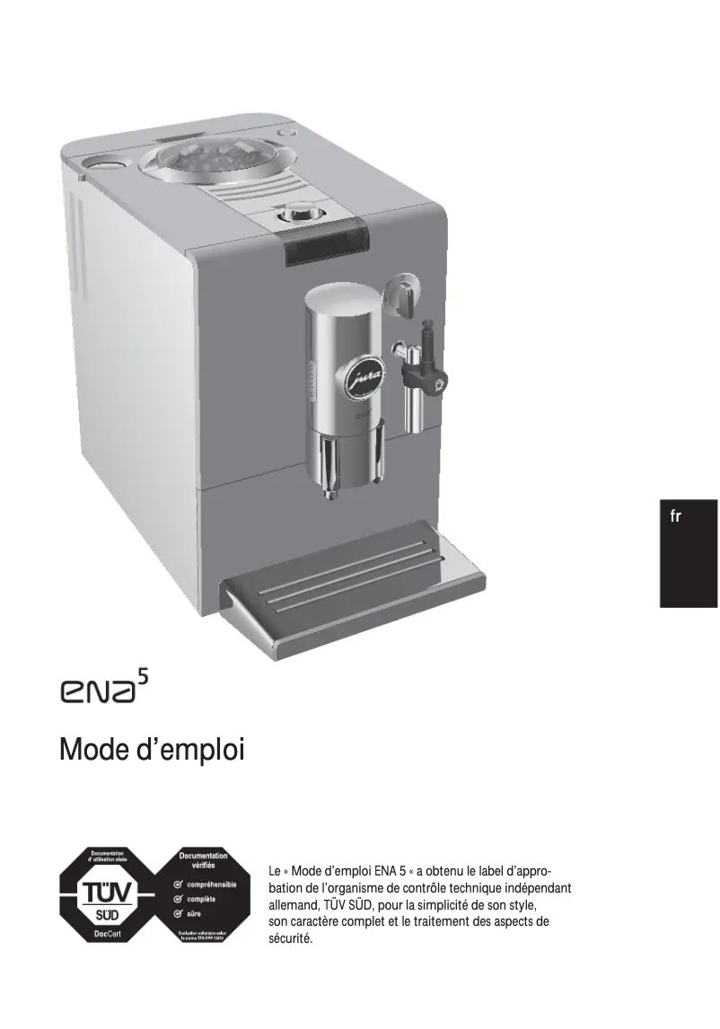 Image de la première page du manuel de l'appareil ENA 5