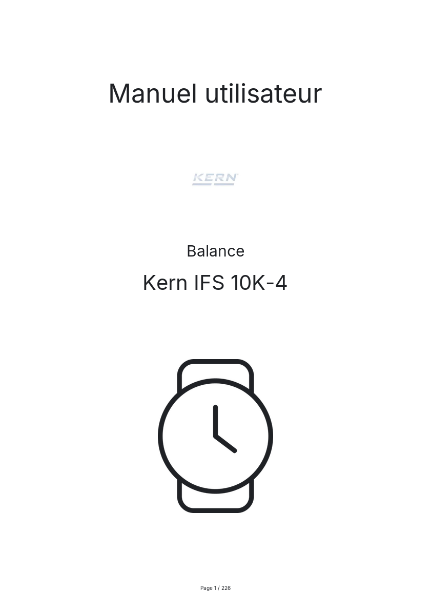 Page 1 de la notice Manuel utilisateur Kern IFS 10K-4