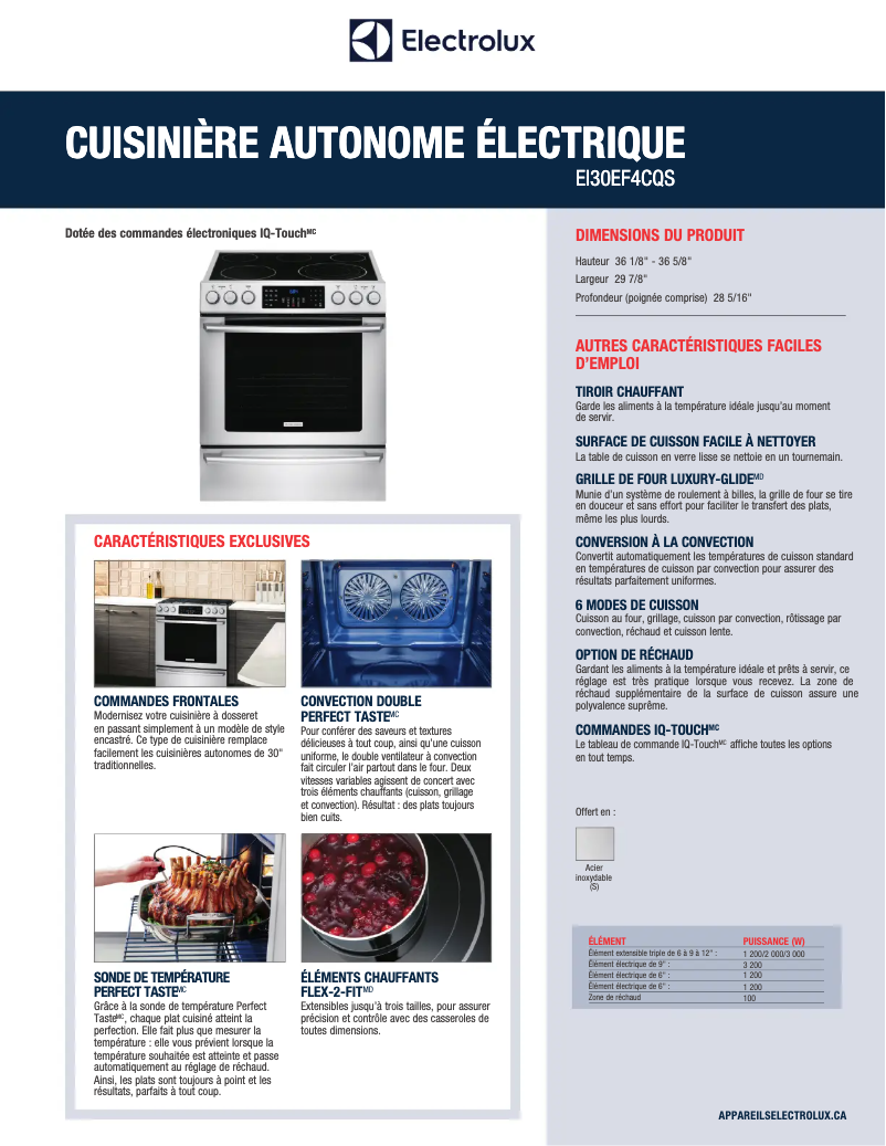 Page n°1 - Fiche technique Electrolux EI30EF45QS