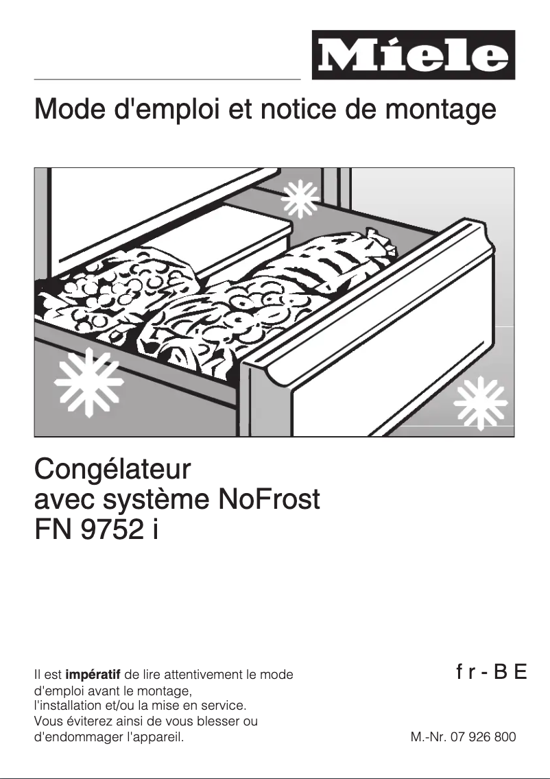 Page 1 de la notice Manuel utilisateur Miele FN 9752 i