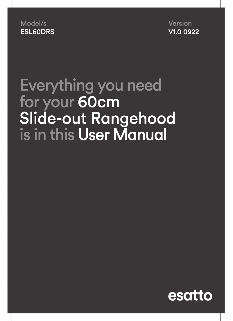 Page 1 de la notice Manuel utilisateur Esatto ESL60DRS