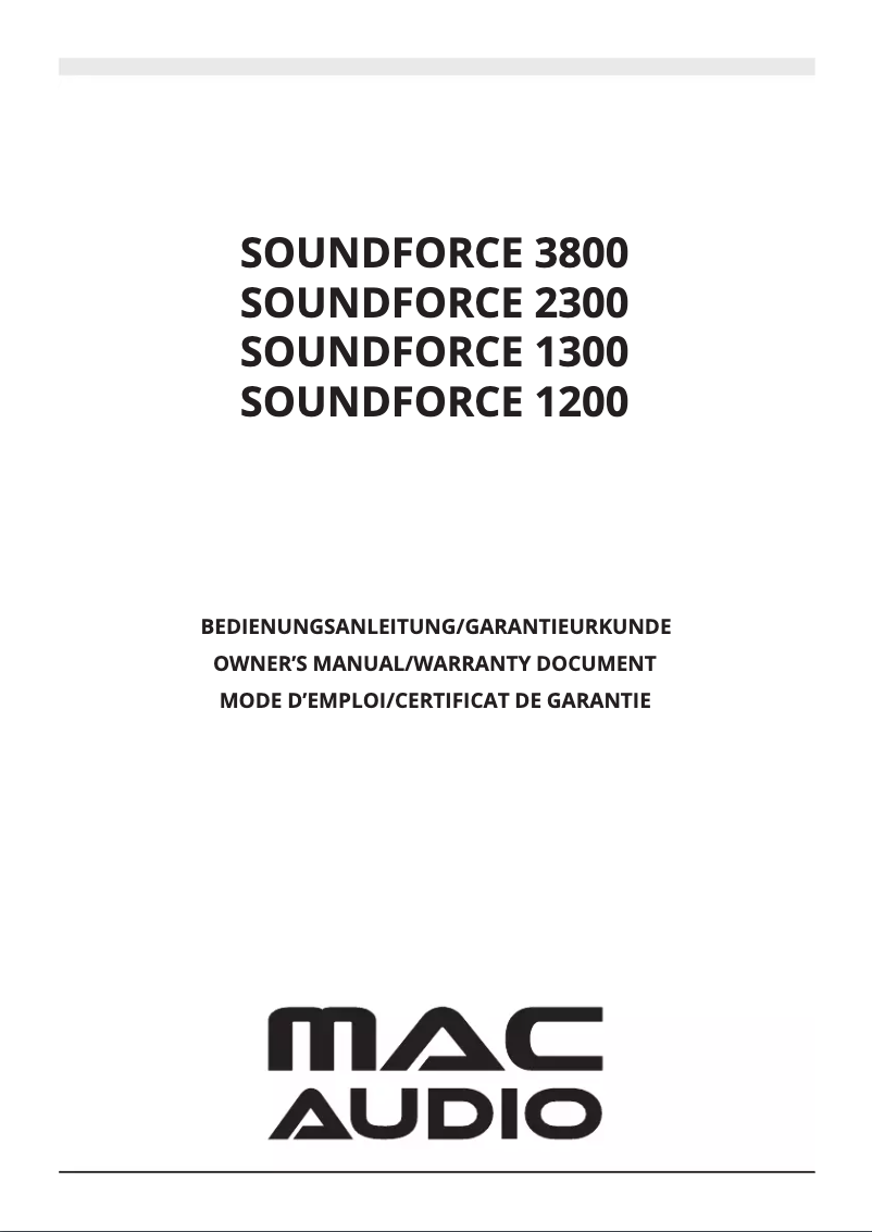 Image de la première page du manuel de l'appareil Soundforce 2300