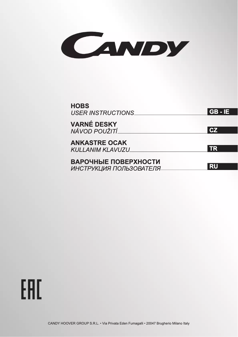 Page n°1 - Manuel utilisateur Candy PV640SW