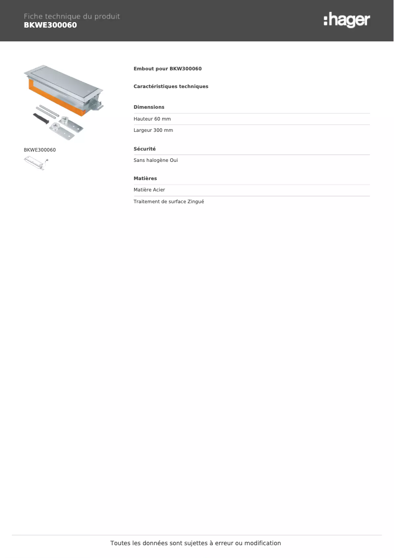 Image de la première page du manuel de l'appareil BKWE300060