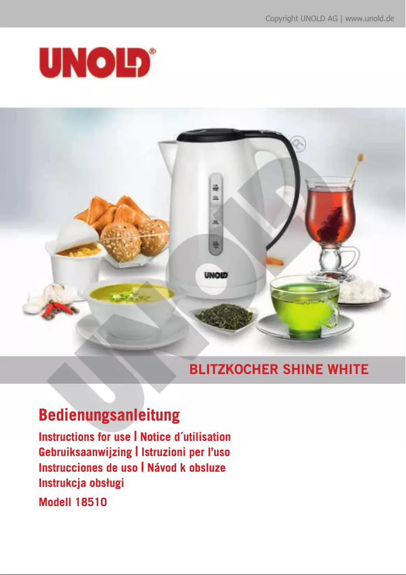 Page 1 de la notice Manuel utilisateur Unold Shine white 18510