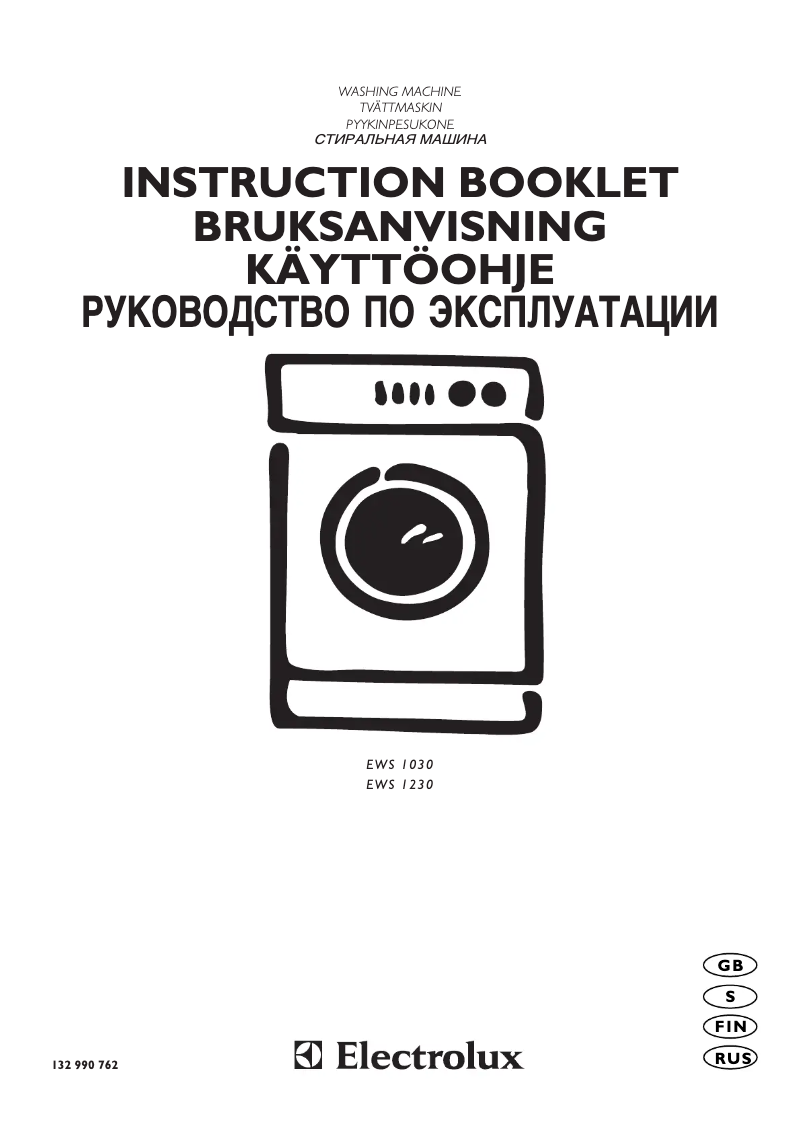 Page n°1 - Manuel utilisateur Electrolux EWS 1230