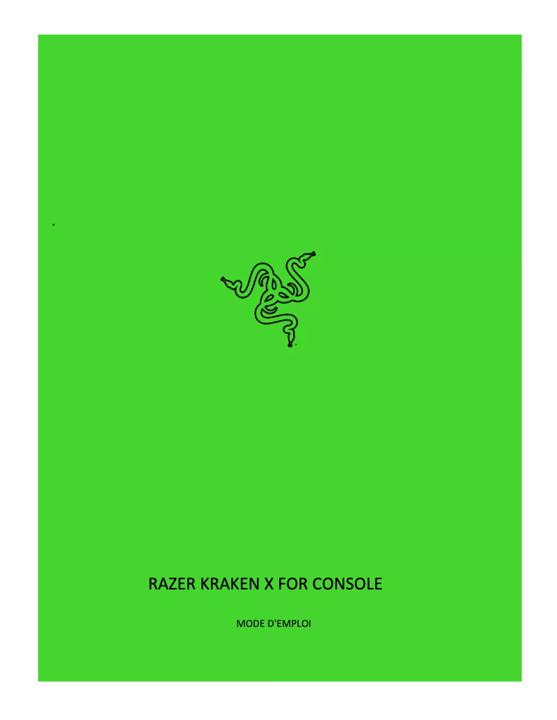 Image de la première page du manuel de l'appareil Kraken X