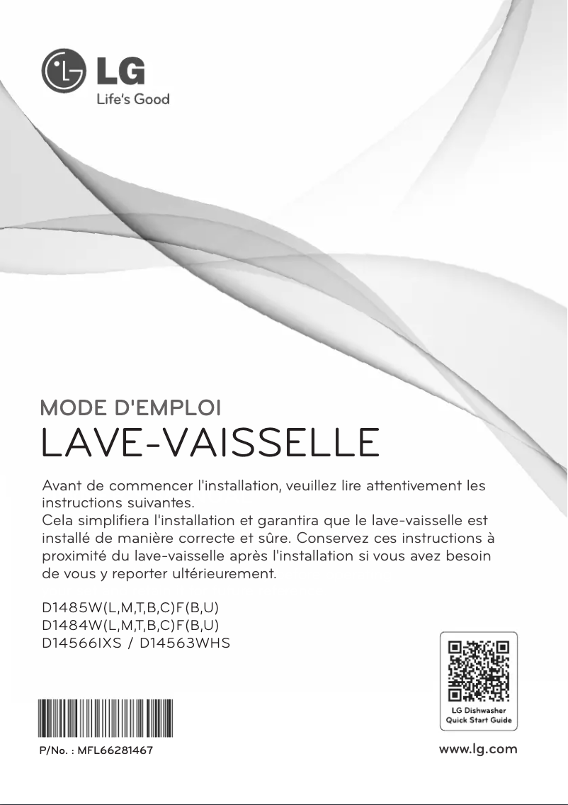 Page 1 de la notice Manuel utilisateur LG D14563WHS