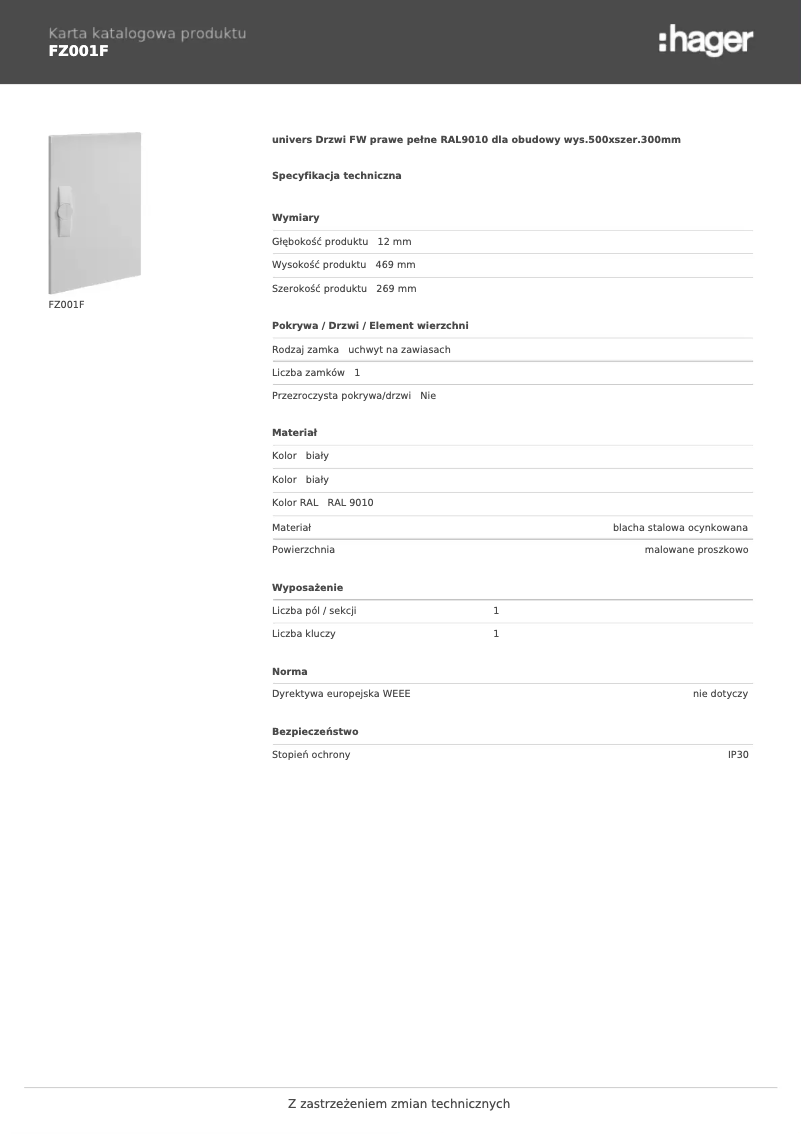 Image de la première page du manuel de l'appareil FZ001F