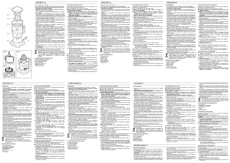 Page 1 de la notice Manuel utilisateur Solac BUON GIORNO