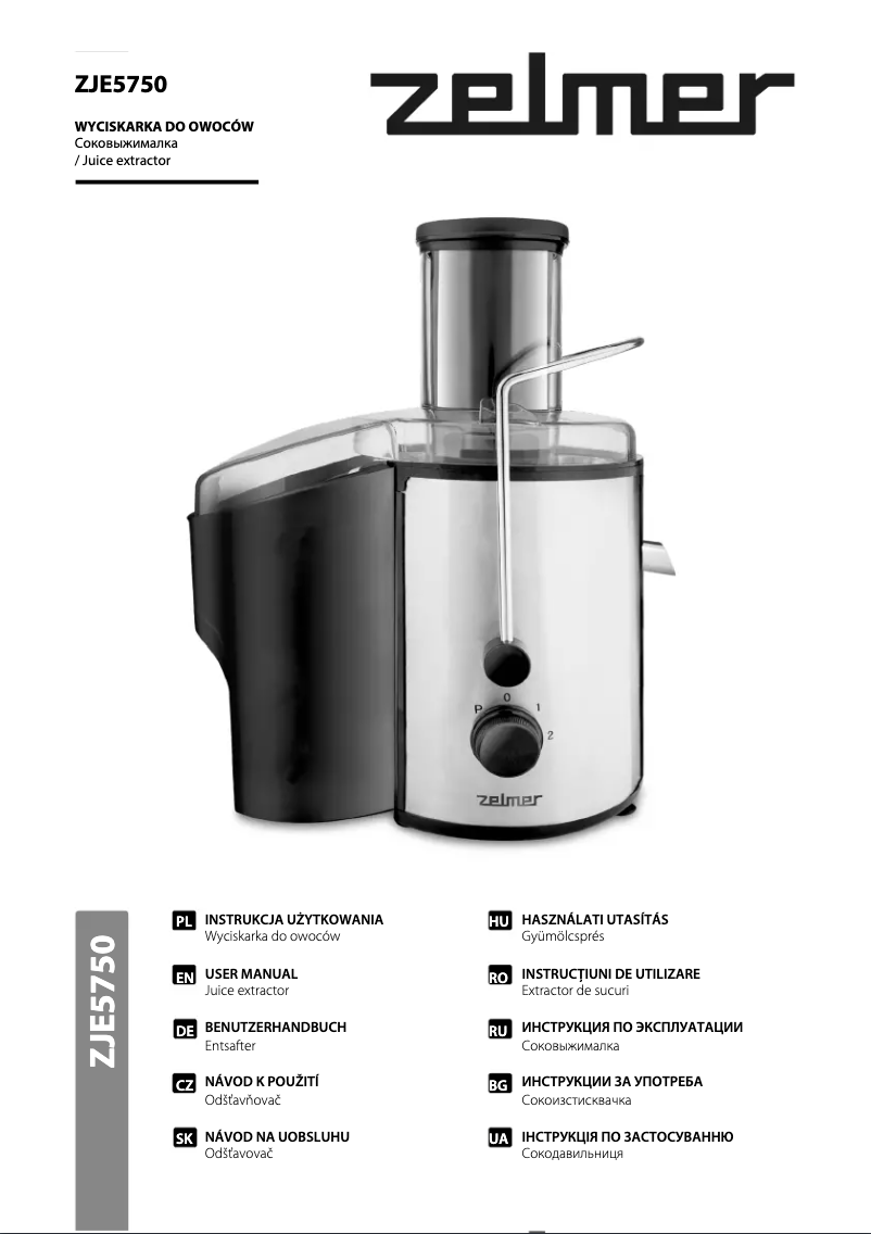 Page 1 de la notice Manuel utilisateur Zelmer ZJE5750